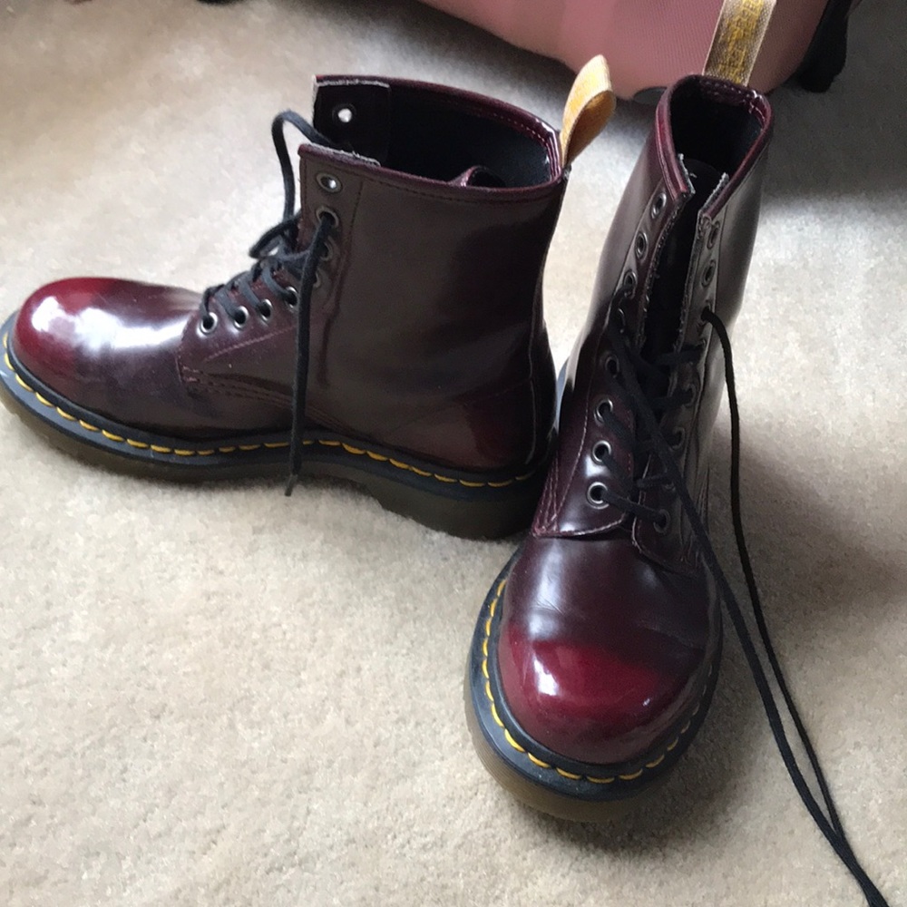 Red vegan doc martens